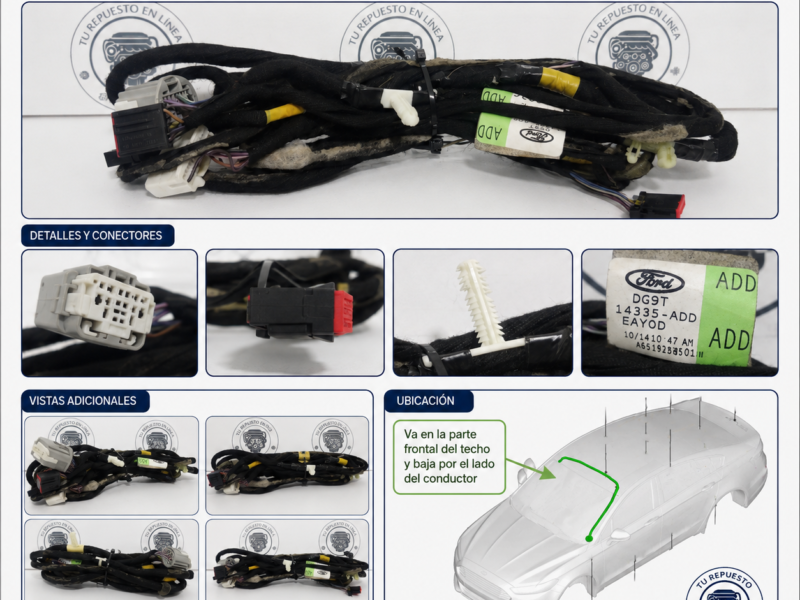 6ad6f5f1-2ed0-4794-bf6a-0b1edcaa2904 Arnés Techo Delantero Ford Fusion 2013-2016 Dg9t-14335-add