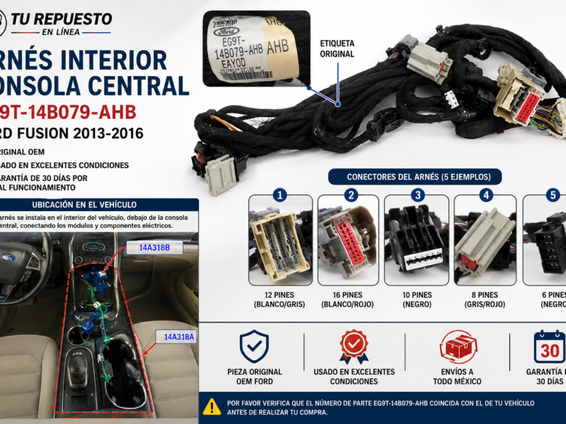 74e1203a-5b3e-4fd2-99d5-8bcc62e11d56 Ford Fusion 2014-2017 Arnés Consola Central Eg9t-14b079 Oem