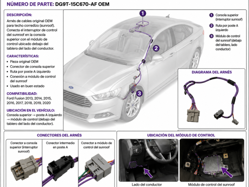 Arnés Techo Corredizo Ford Fusion 2013-2020 Dg9t-15c670-af