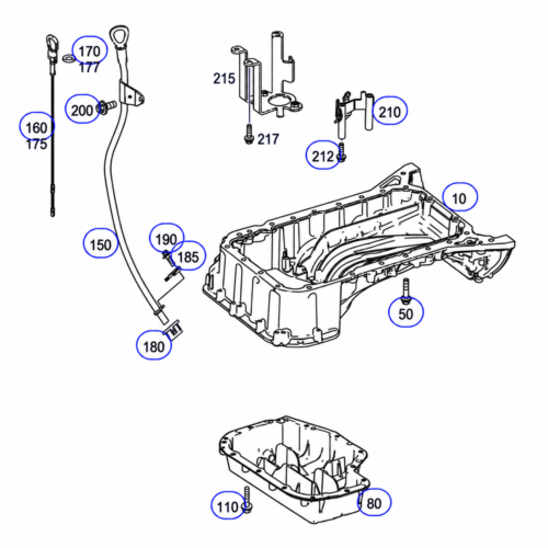 Diagrama técnico de pieza automotriz-2 Mercedes-benz Ml350 2014 Cárter Aceite Inferior Original (Usado)