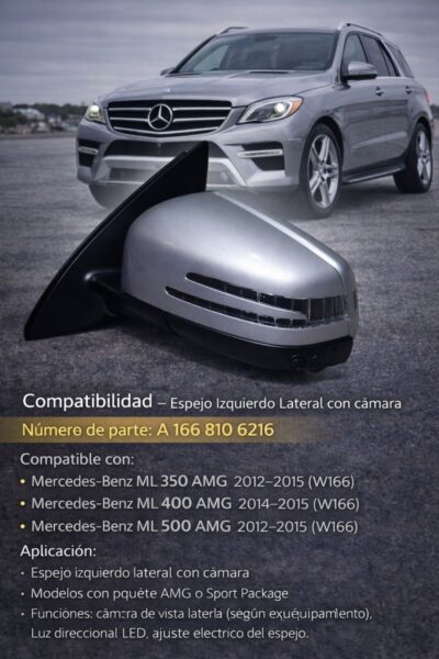 Mercedes Benz Ml 350 Amg Espejo Lateral Izquierdo Con Cámara