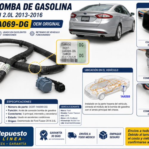 37e0374a-222d-4854-9f88-b1419f9965aa Ford Fusion 2.0l 2014 Arnés Bomba Gasolina Dg9t-14a069-dg