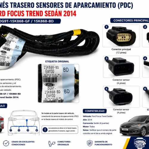 Ford Fusion 2013-2016 Arnés Sensores Reversa OEM DG9T-15K868-AC
