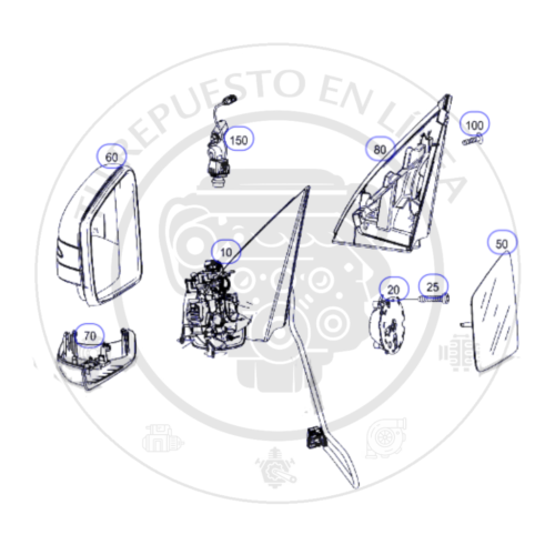 Diseño sin título (2) Mercedes Benz Ml 350 Amg Espejo Lateral Izquierdo Con Cámara