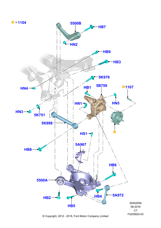 F025582003 Ford Fusion Titanium 2.0l Mango Trasero Derecho 13 - 16