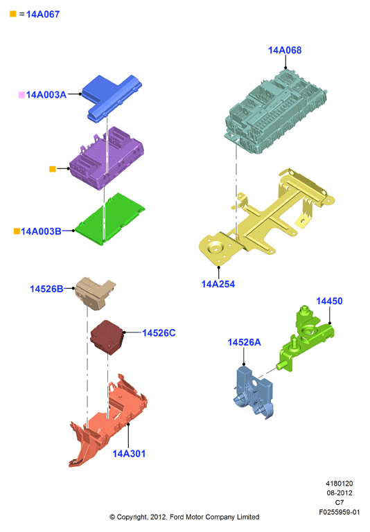 F025595901 Ford Fusion Titanium 2.0l 2013-2016 Caja De Fusibles Oem Usa