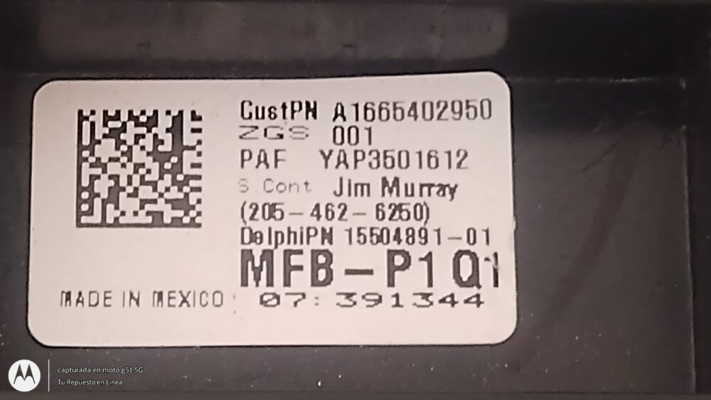 Mercedes Benz Ml 350 Amg Caja Fusibles/rele A1665402950 Oem