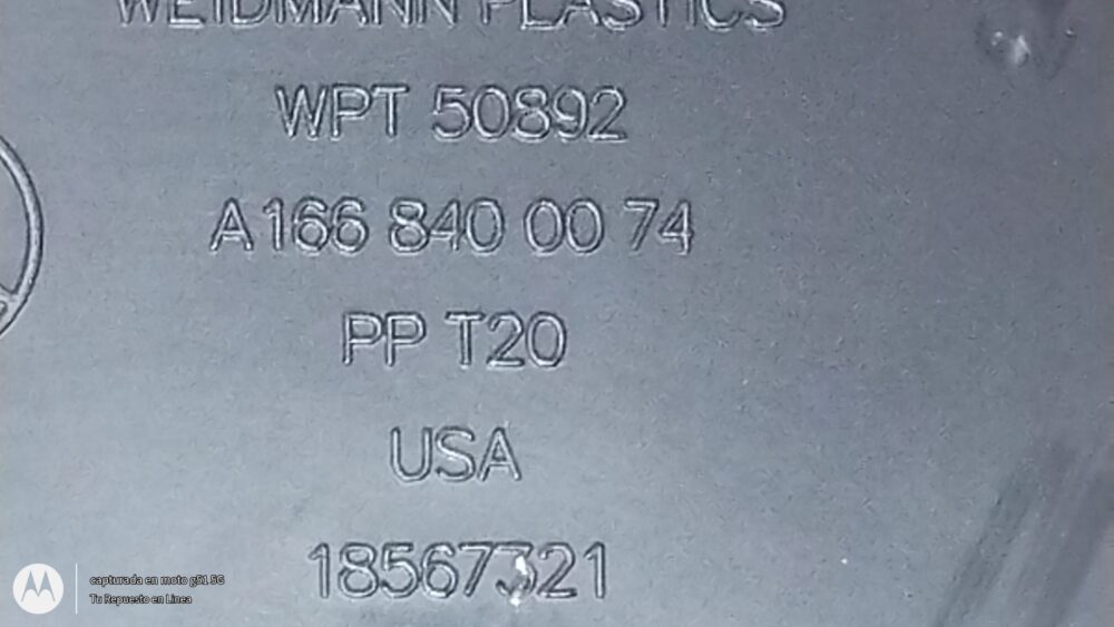 Mercedes Benz Ml350 2014 Compartimento Piso Izq Cajuela