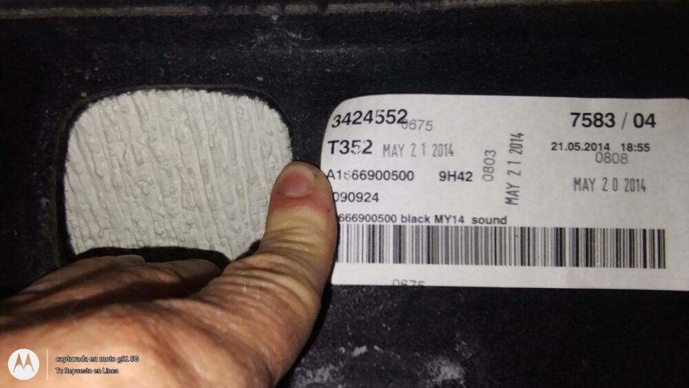 Mercedes-Benz ML 350 AMG 2014 Panel Cajuela Izq A1666900100