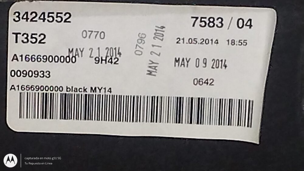 Mercedes Benz Revestimiento Lateral Cajuela Der/ Co Piloto