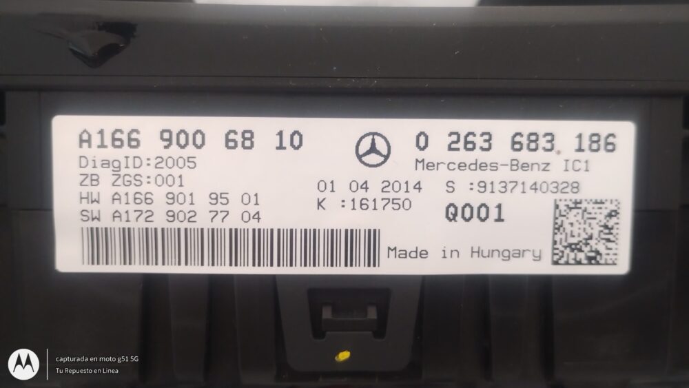 IMG_20250730_102555612 Mercedes Benz Ml350 Amg 2012- 2015 Cluster/velocimetro Oem