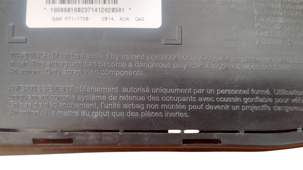 Mercedes-benz Ml 350 2014 Bolsa De Aire Asiento Tras Der