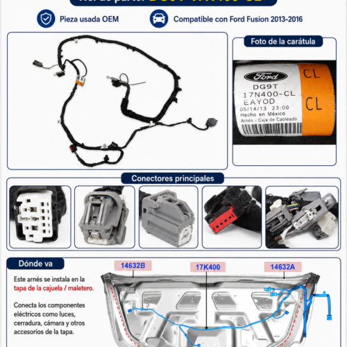 d08e7847-0f08-4a83-986c-b99ac8ccf15f Ford Fusion Titanium 2.0l Arnés Cajuela Dg9t-17n400-cl Oem