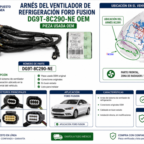 Ford Fusion Titanium 2.0l Arnés Ventilador Dg9t-8c290-ne Oem