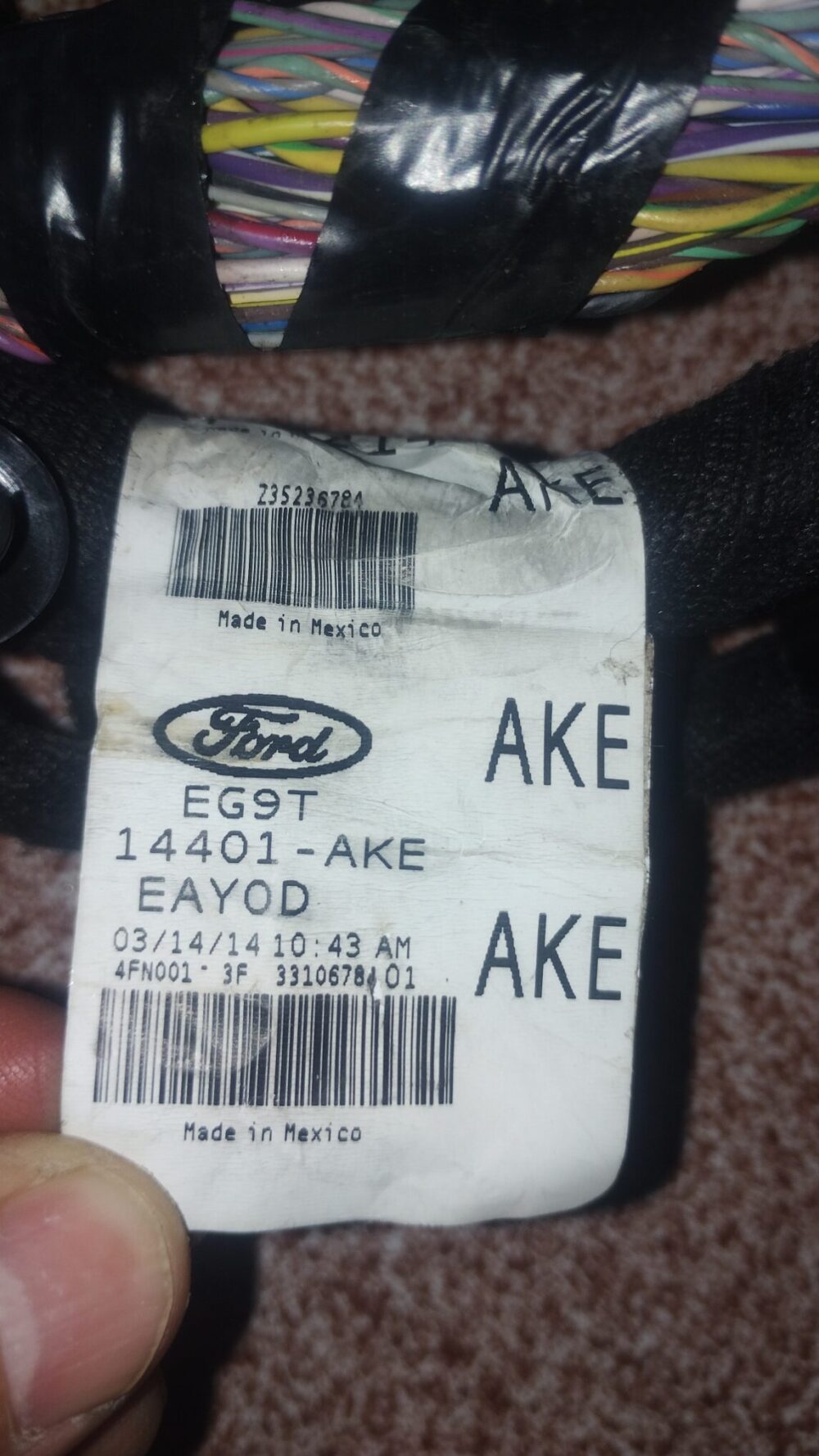 2 Arnés principal de tablero Ford Fusion 2014 EG9T-14401-AKE