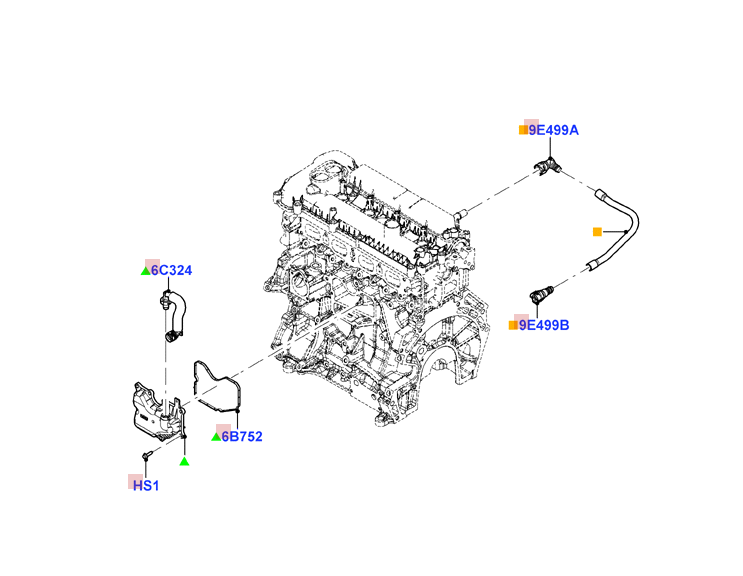 Ford Focus Trend 2.0L 2014 Manguera Vacío CP9Z-6758-B OEM