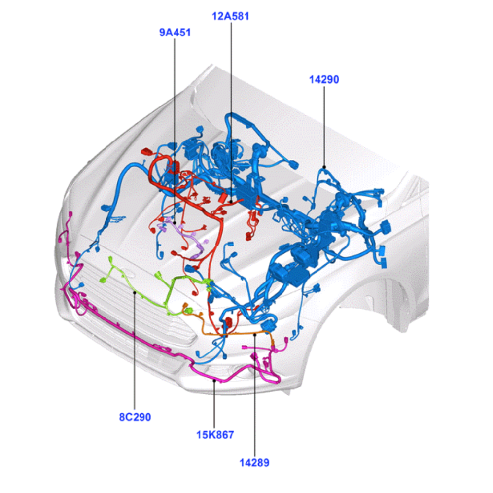Diseño sin título Ford Fusion 2.0L 13-16 Arnés Motor Y Transmisión OEM DU5T-12C508-CE