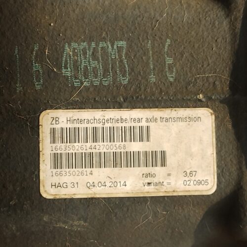 Mercedes-Benz ML350 12-15 Diferencial Trasero 4MATIC A1663502614