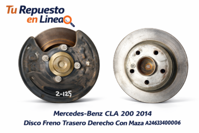 Mercedes-Benz CLA 200 2014 Disco Freno Trasero Derecho Con Maza OEM A2463340006