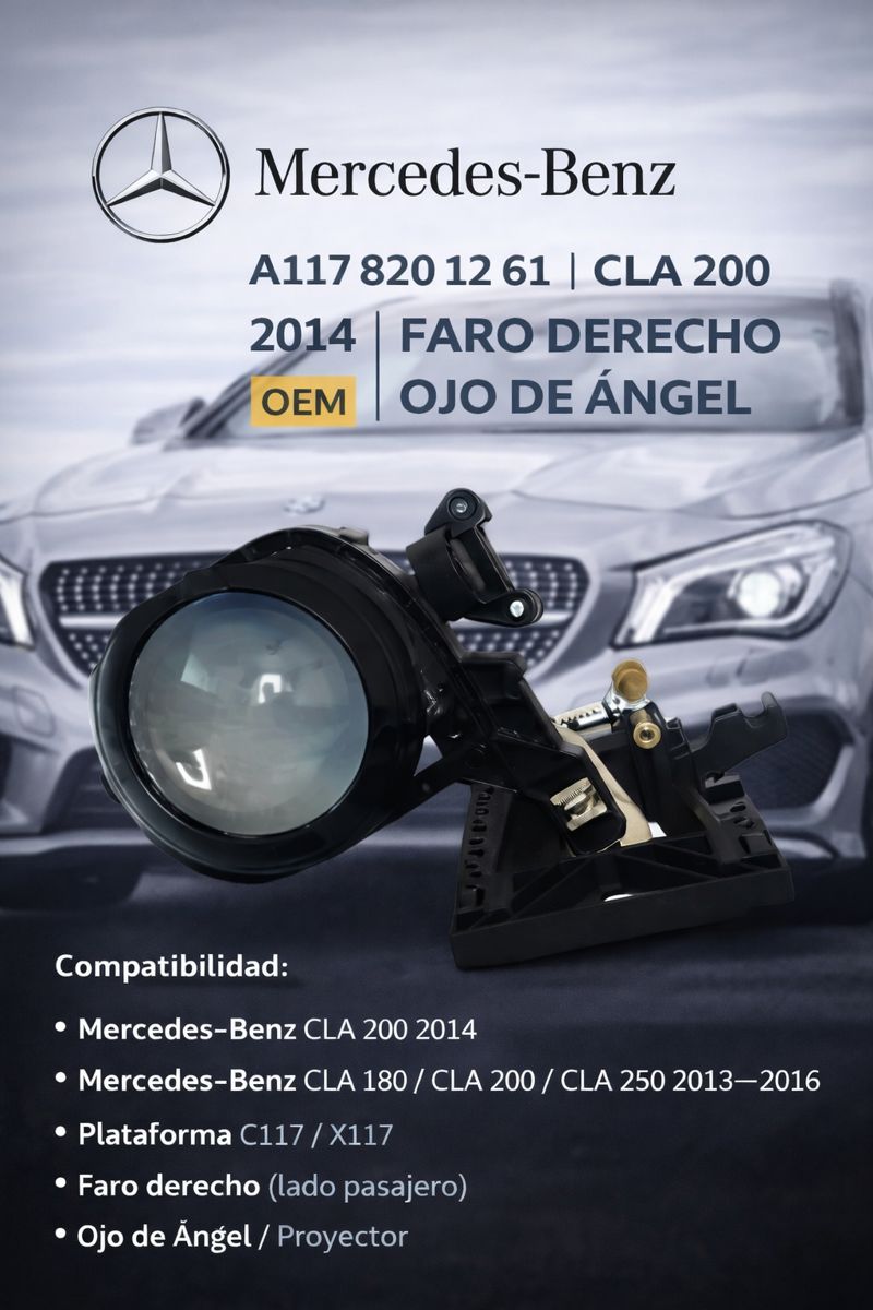 Mercedes-benz Cla 200 2014 Faro Derecho Ojo De Ángel Oem
