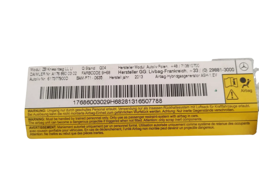 Mercedes-benz Cla 200 2013-2016 Airbag Rodilla Izq A1178600300