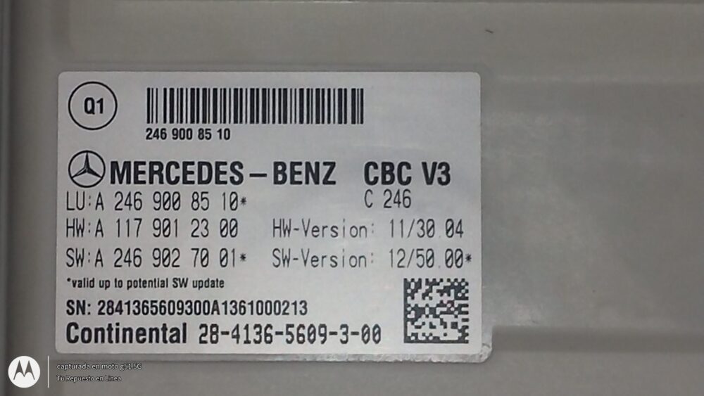 Mercedes-benz Cla 200 2014 Módulo Cbc A2469008510