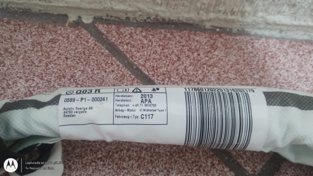 Mercedes-benz Cla 200 2014 Bolsa De Aire Cortina A1178601202