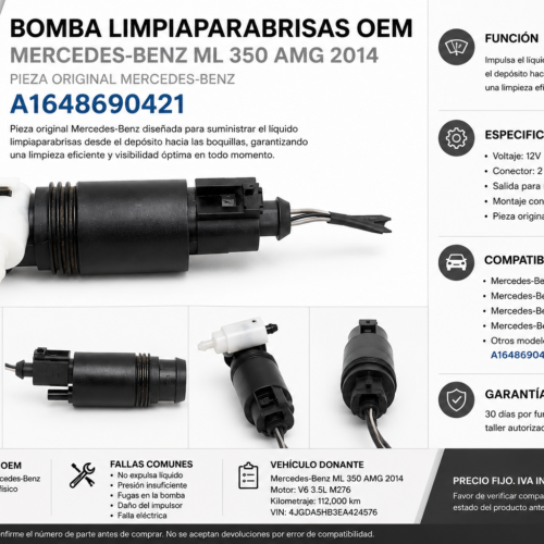 0e30b4ae-9de5-4d14-8d56-c9e8451153e0 Mercedes-benz Ml350 2014 Bomba Limpiaparabrisas A1648690421