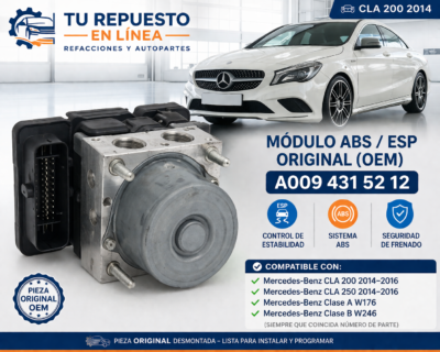 1d0bda0e-7a91-4a44-a614-88b0553ba681 Mercedes-benz Cla 200 2014 Módulo Abs Esp A0094315212 Oem