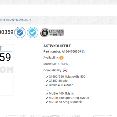 Mercedes-benz Ml 350 Amg 2014 Canister Evap Oem A1664700359