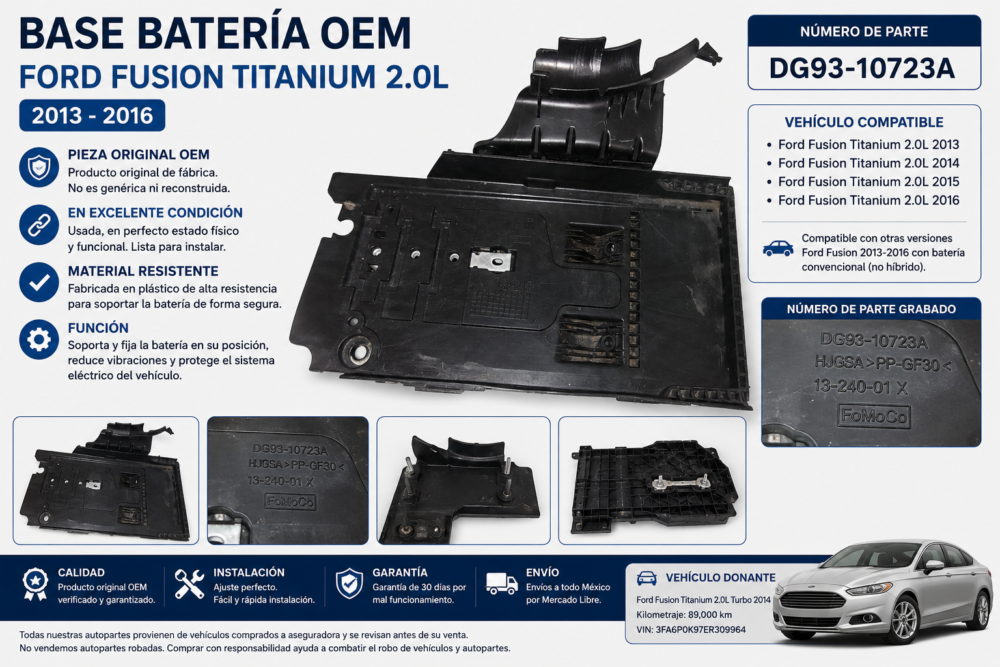 Ford Fusion Titanium 2.0l 2013-2016 Base Batería Dg93-10723a