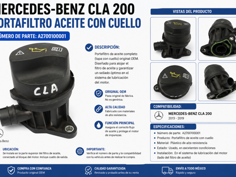 10e52098-88c9-4923-8018-1ae7d5d0c3ea Mercedes-benz Cla 200 Tapa Portafiltro Aceite Con Cuello