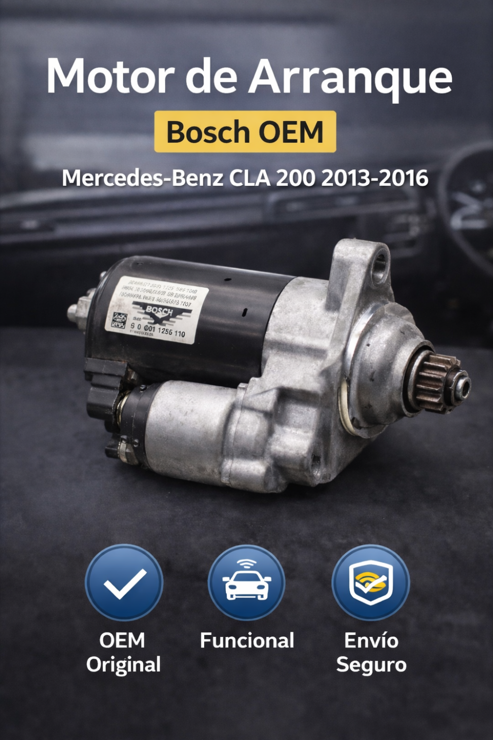 13 Mercedes-benz Cla 200 13-16 Motor Arranque A2709060700 Oem
