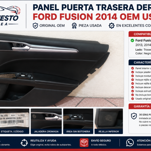2332985d-f6c5-4bf8-8197-f6c0f578efa5 Panel Puerta Trasera Derecha Ford Fusion 2014 Oem Usado