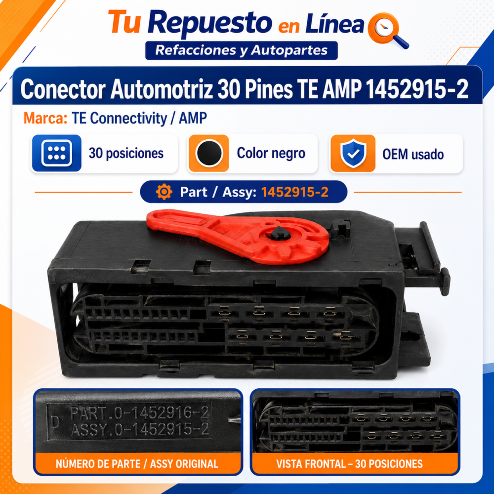 57f3cf6b-3dc6-43d0-8b74-c8f01def26cc Conector Arnés Freno Epb 30 Pines Te Amp 1452915-2 Oem