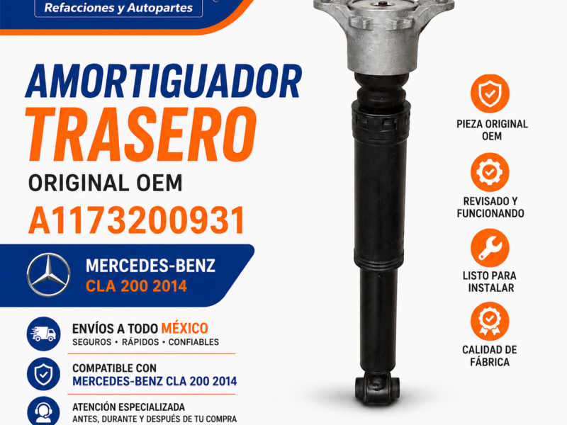 5ad8471b-12db-41d4-b995-c7ed390c40b4 Mercedes-benz Cla 200 2014 Amortiguadores Traseros A1173200931