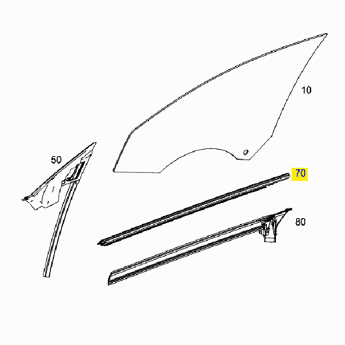 Moldura Cristal Puerta Del Der Mercedes Cla 2014 A1177250282