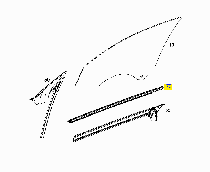 Moldura Cristal Puerta Del Der Mercedes Cla 2014 A1177250282