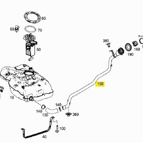 Tubo / Cuello De Llenado De Gasolina Mercedes-benz Cla W117
