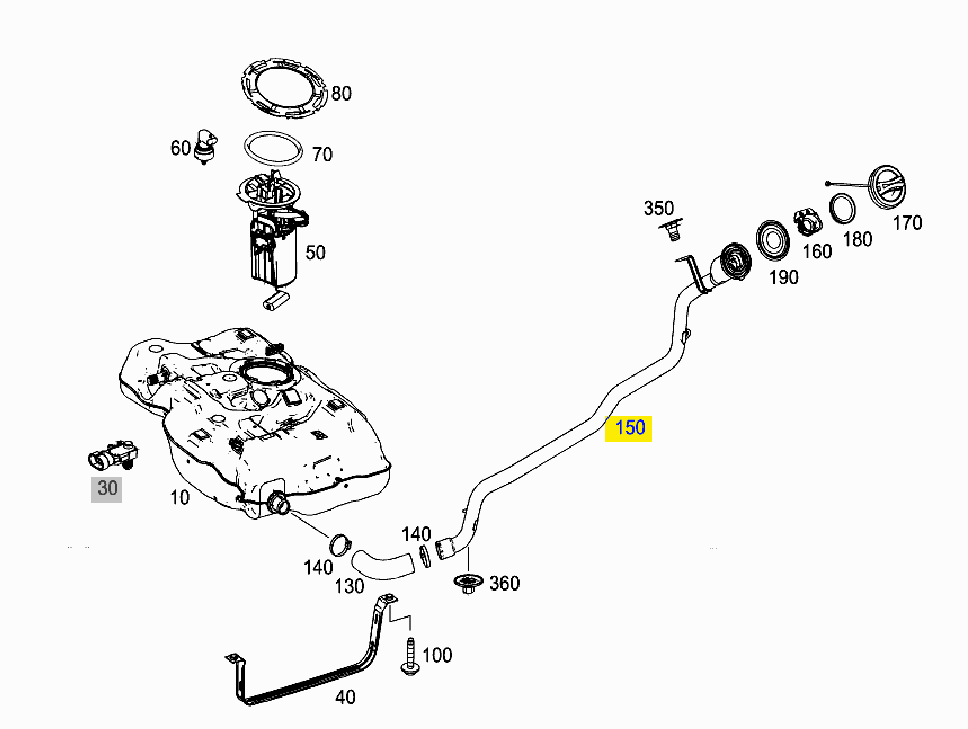 Tubo / Cuello De Llenado De Gasolina Mercedes-benz Cla W117