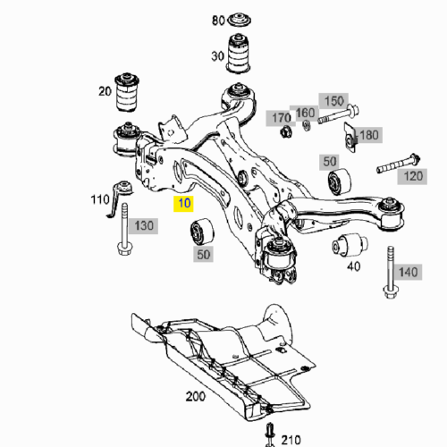 Captura de pantalla 2026-07-03 101714 Puente Trasero Con Barra Mercedes Cla 200 2014 A2463500400