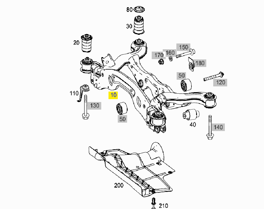Captura de pantalla 2026-07-03 101714 Puente Trasero Con Barra Mercedes Cla 200 2014 A2463500400