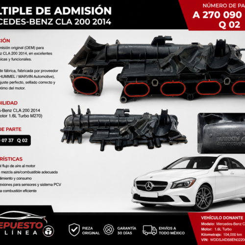 b2681dd4-f358-4c7b-a4ce-861f435738a8 Mercedes-benz Cla 200 2014 Múltiple Admisión A2700900737
