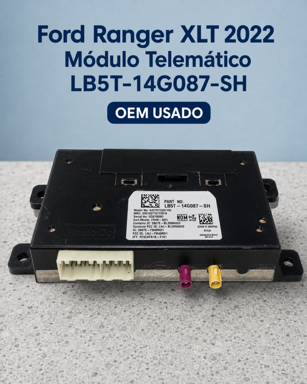 95645d3a-5e08-4a00-a87f-b028051eebaf Ford Ranger Xlt 2022 Módulo Telemático Lb5t-14g087-sh